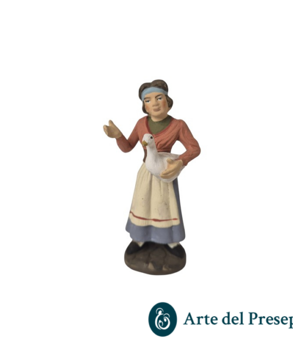 Donna con papera in braccio in Terracotta da 10cm 25/311