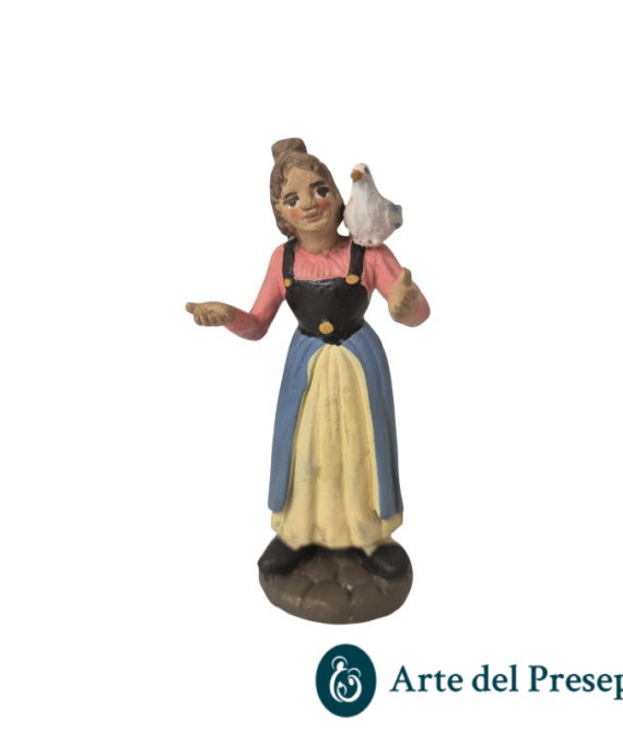 Donna con colomba in spalla in Terracotta da 10cm 25/312