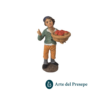 Uomo con cesto di mele  in Terracotta da 10cm 25/314