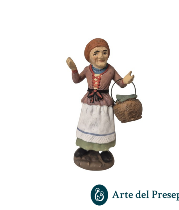 Vecchietta con cesto d’ortaggi in Terracotta da 10cm 25/315
