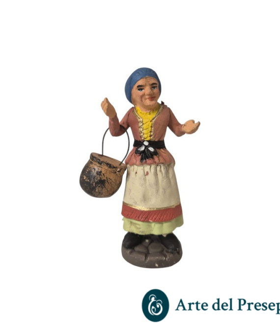 Vecchietta con pentola in Terracotta da 10cm 25/316