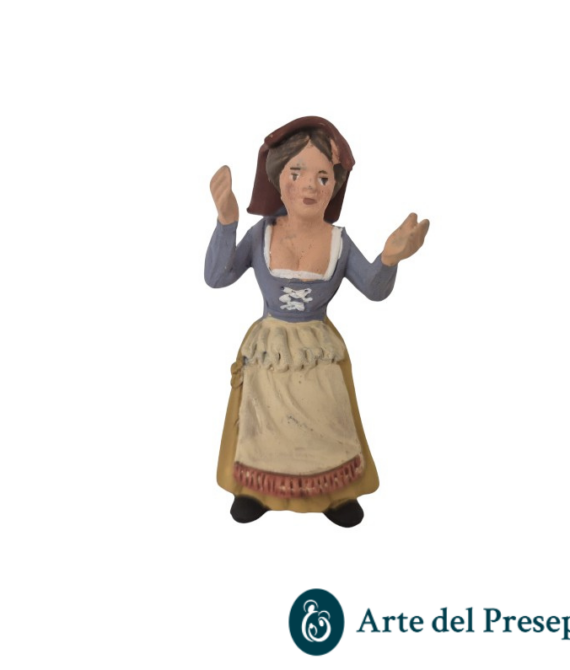 Lavandaia con panno in testa senza base in Terracotta da 10cm 25/319