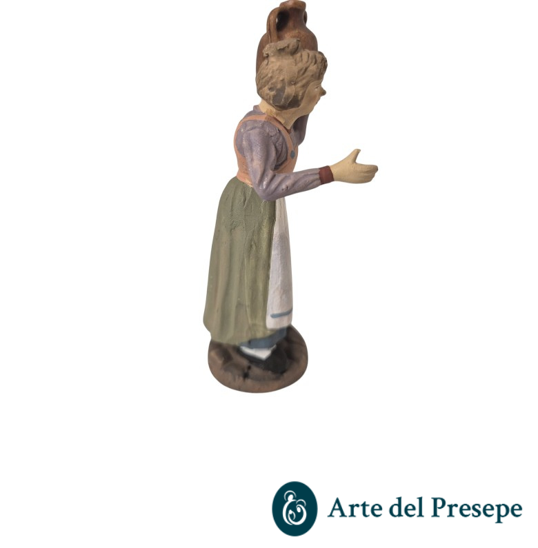 Donna con anfora in spalla in Terracotta da 10cm 25/326 - immagine 4