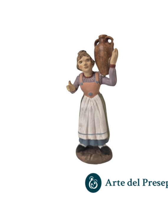 Donna con anfora in spalla in Terracotta da 10cm 25/326