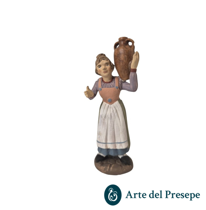 Donna con anfora in spalla in Terracotta da 10cm 25/326
