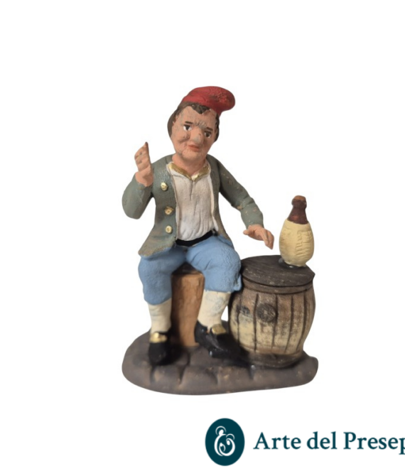 Bevitore con brocca di vino in Terracotta da 10cm 25/332