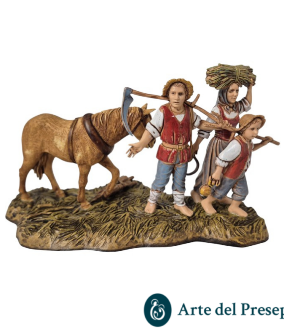 Contadini con cavallo da 10cm stile ‘700 67/26
