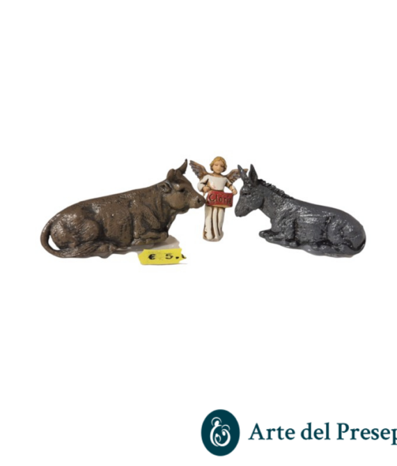Set 3 pz Bue, Asino e Gloria da 6cm 89/26