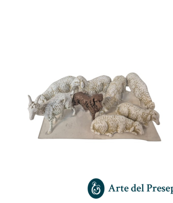 Set 6 pecore 1 cane e 1 capra da 10cm 114/26 CT2