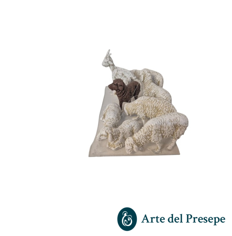 Set 6 pecore 1 cane e 1 capra da 10cm 114/26 CT2 - immagine 2