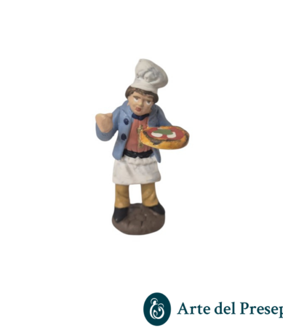 Cuoco con pizza in Terracotta da 7cm 155/26