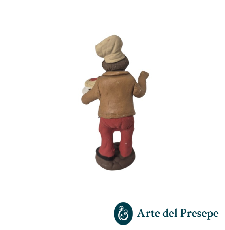 Cuoco con spaghetti in Terracotta da 7cm 157/26 - immagine 3