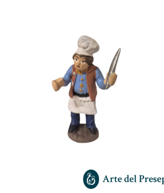 Cuoco con coltello in Terracotta da 7cm 158/26