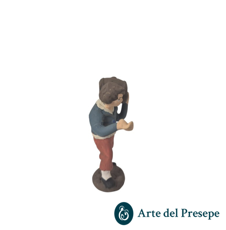 Uomo con botte in spalla in Terracotta da 7cm 163/26 - immagine 4