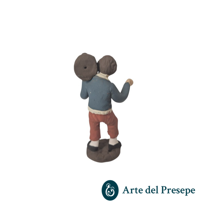 Uomo con botte in spalla in Terracotta da 7cm 163/26 - immagine 2
