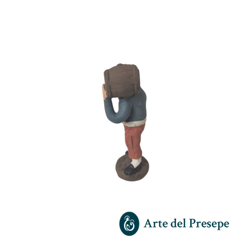 Uomo con botte in spalla in Terracotta da 7cm 163/26 - immagine 3