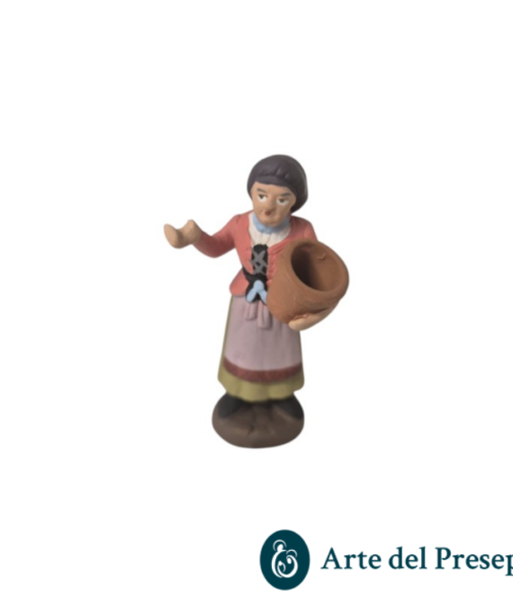 Donna con vaso in braccio in Terracotta da 7cm 166/26