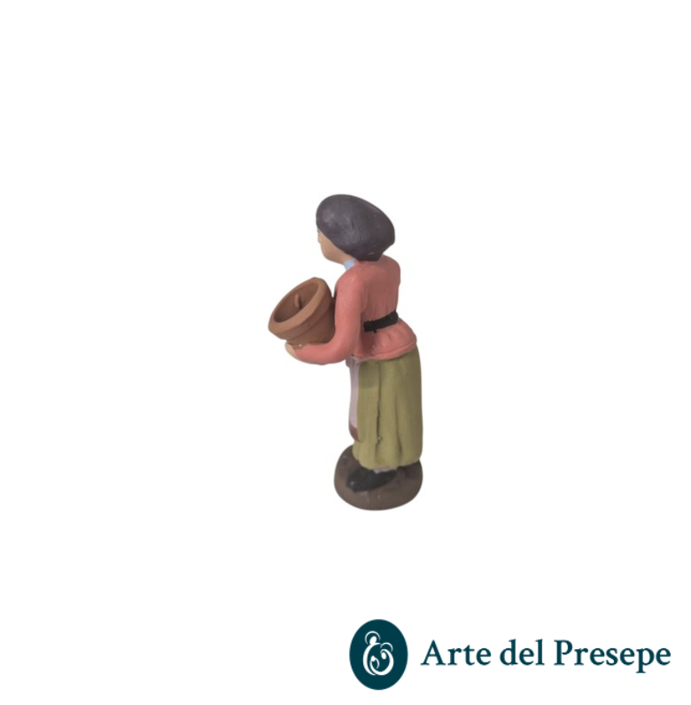 Donna con vaso in braccio in Terracotta da 7cm 166/26 - immagine 2