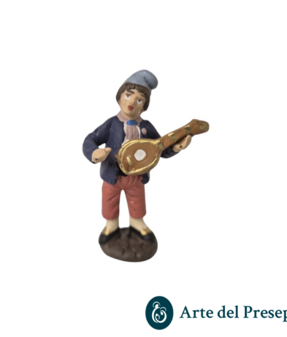 Musicista con mandolino in Terracotta da 7cm 175/26