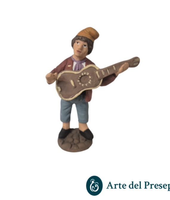 Musicista con chitarra in Terracotta da 7cm 176/26