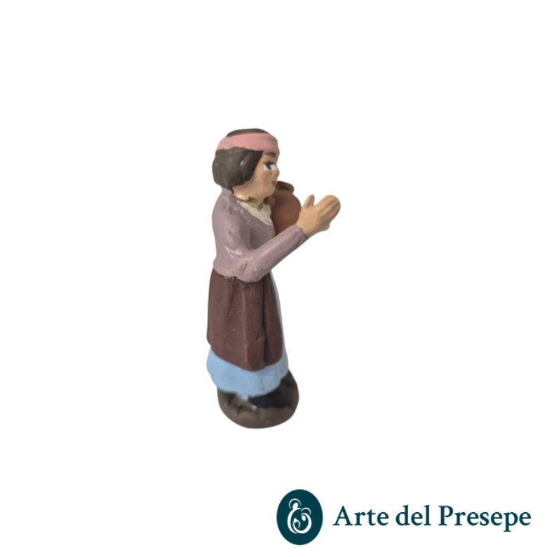 Donna con anfora in braccio in Terracotta da 7cm 179/26 - immagine 3