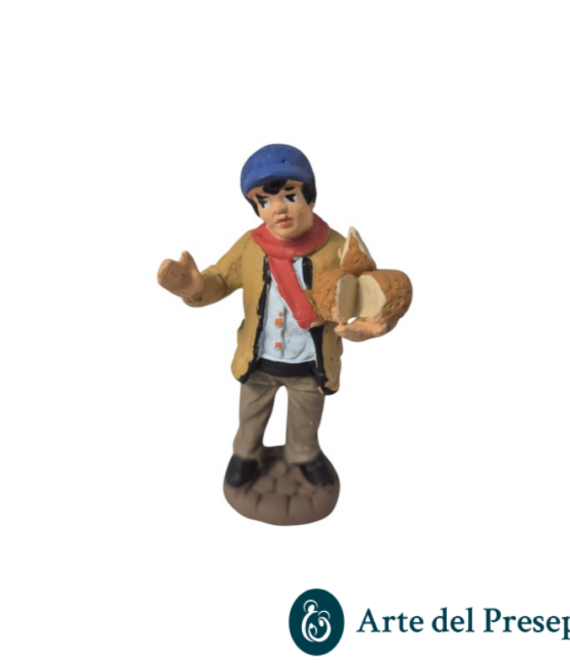 Uomo con formaggio in mano in Terracotta da 7cm 180/26