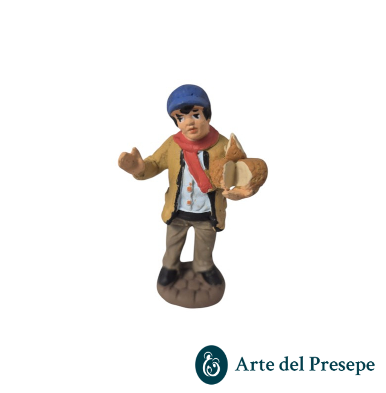 Uomo con formaggio in mano in Terracotta da 7cm 180/26