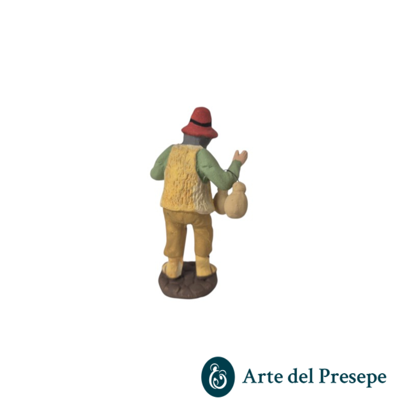 Uomo con caciocavallo in mano in Terracotta da 7cm 181/26 - immagine 4