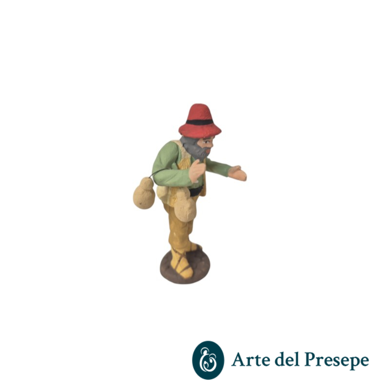 Uomo con caciocavallo in mano in Terracotta da 7cm 181/26 - immagine 3