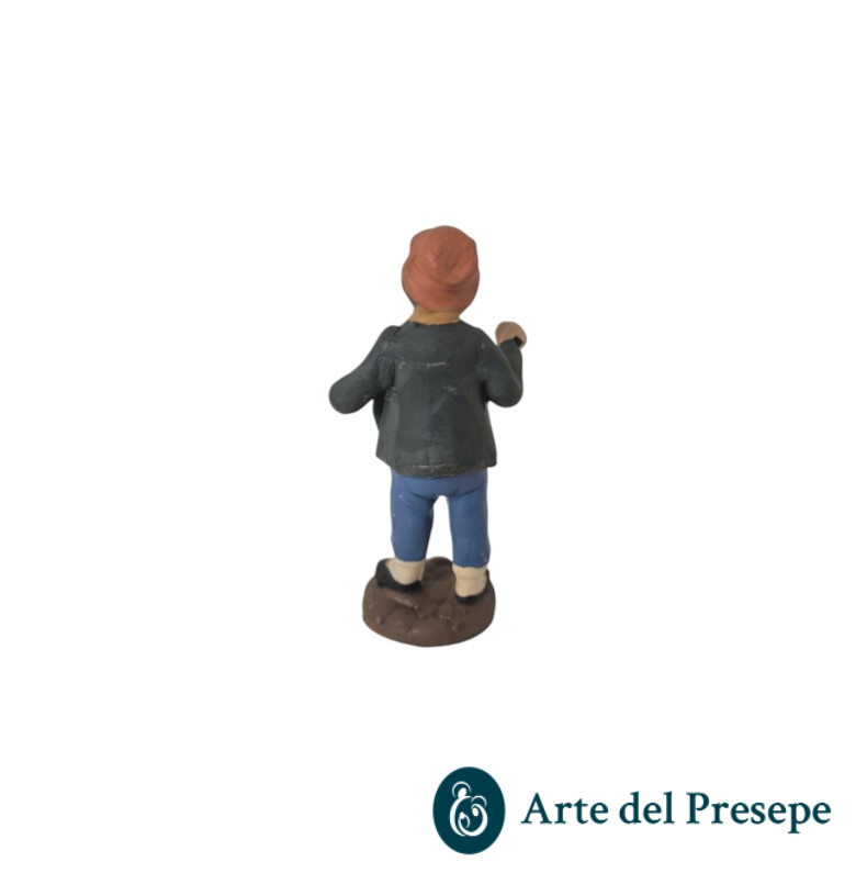Uomo con quaglia in Terracotta da 7cm 182/26 - immagine 3