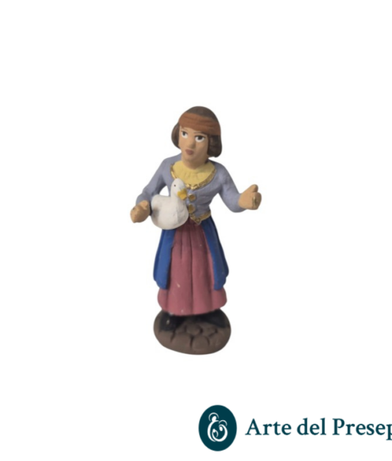 Donna con oca in braccio in Terracotta da 7cm 185/26