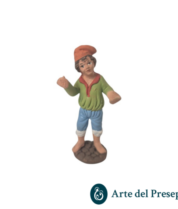 Uomo con cappello e braccia aperte in Terracotta da 7cm 186/26