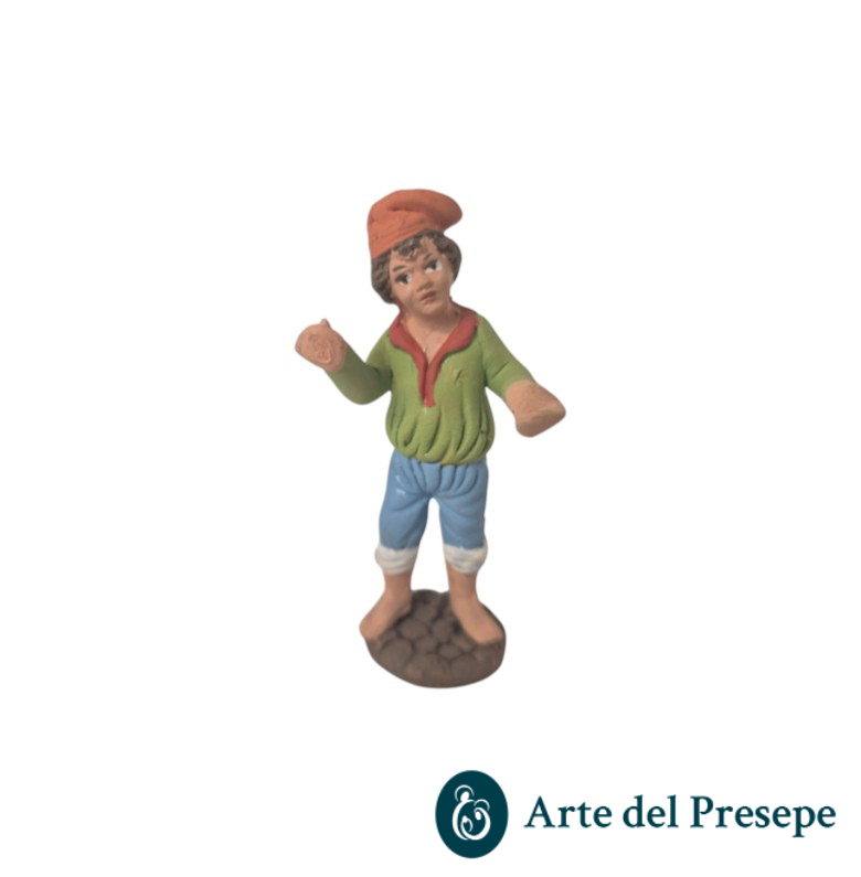 Uomo con cappello e braccia aperte in Terracotta da 7cm 186/26