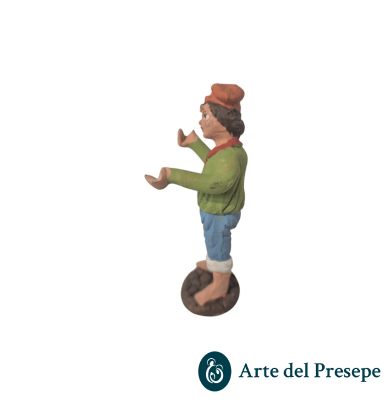 Uomo con cappello e braccia aperte in Terracotta da 7cm 186/26 - immagine 2