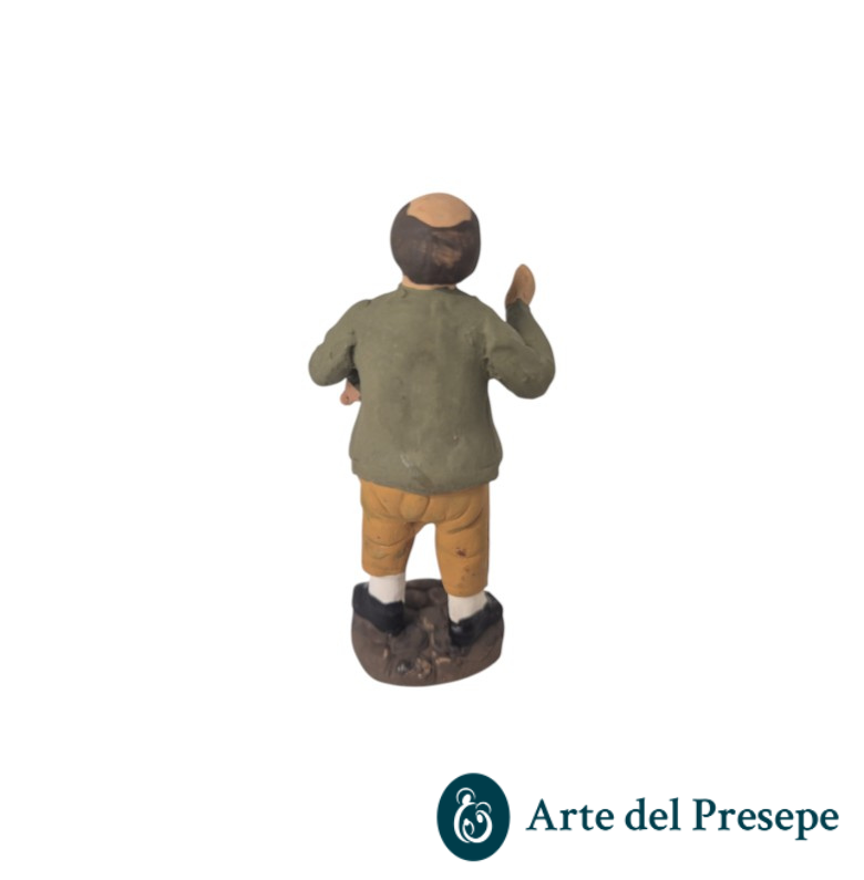 Uomo con maiale in braccio in Terracotta da 7cm 188/26 - immagine 2