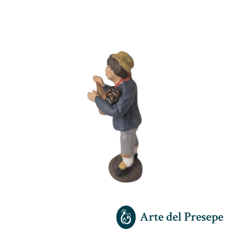 Uomo con gallo in braccio in Terracotta da 7cm 197/26 - immagine 4