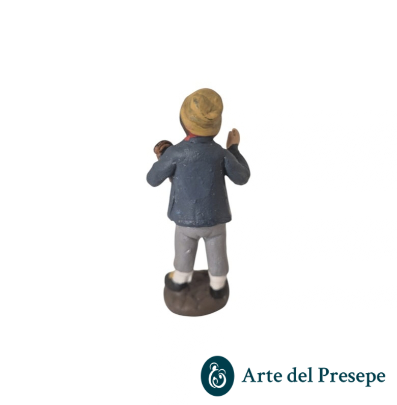 Uomo con gallo in braccio in Terracotta da 7cm 197/26 - immagine 3