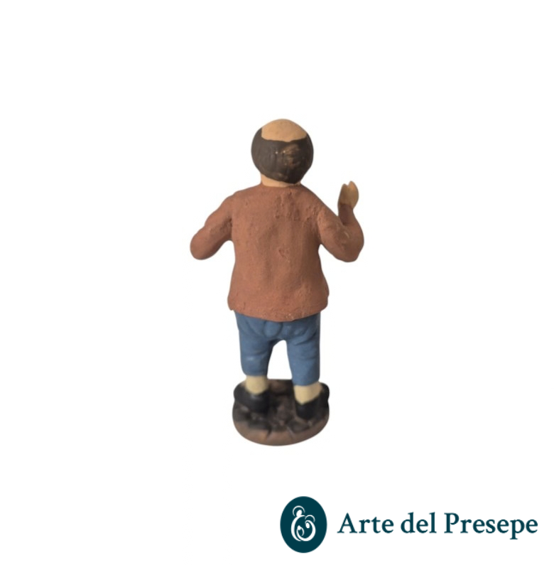 Uomo con gallina in braccio in Terracotta da 7cm 200/26 - immagine 2
