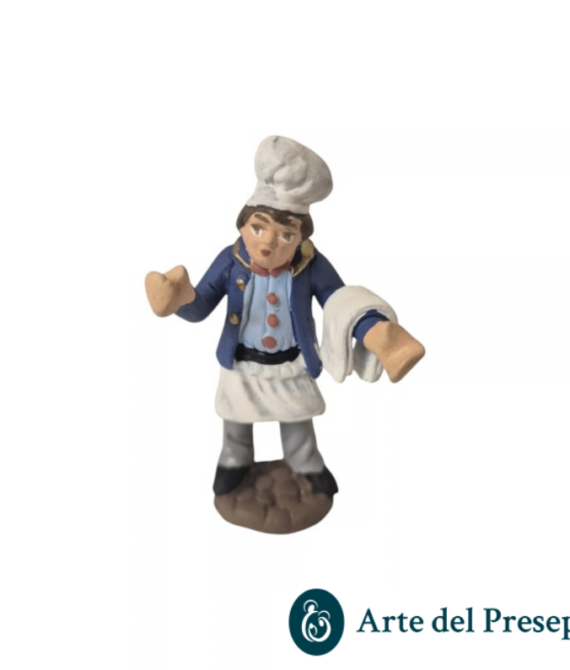 Cuoco con tovaglia in braccio in Terracotta da 7cm 202/26