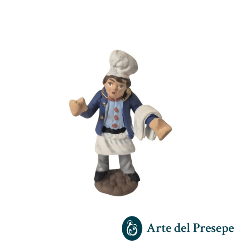 Cuoco con tovaglia in braccio in Terracotta da 7cm 202/26