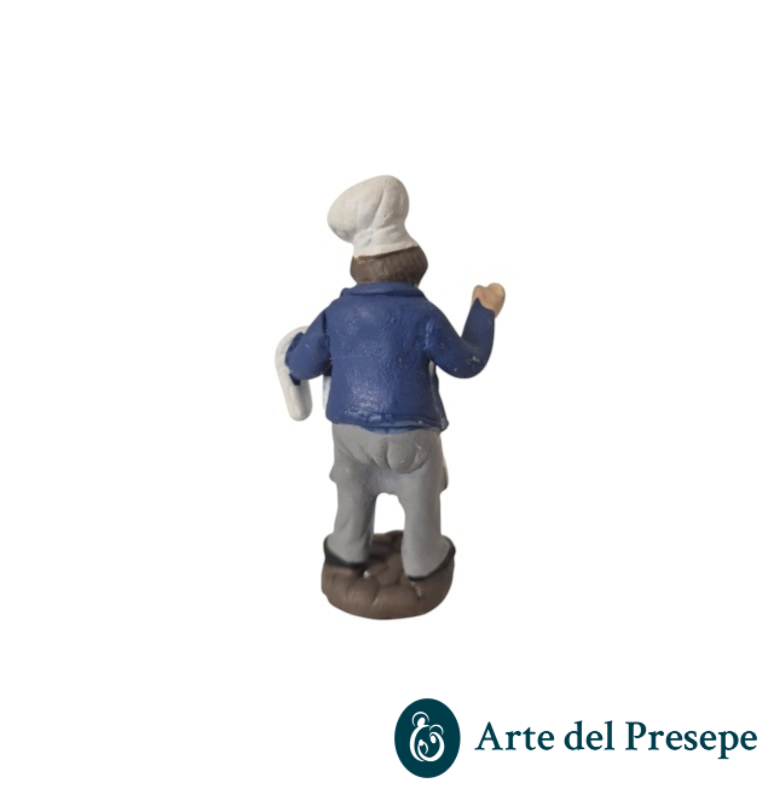 Cuoco con tovaglia in braccio in Terracotta da 7cm 202/26 - immagine 4