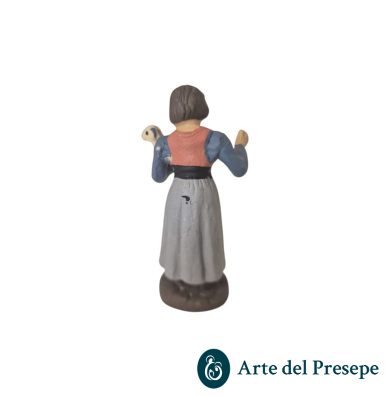 Donna con pecora in braccio in Terracotta da 7cm 209/26 - immagine 4