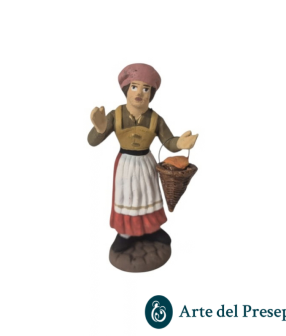 Donna con fascina in mano in Terracotta da 7cm 218/26
