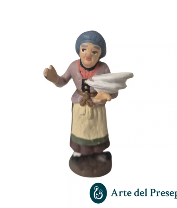 Donna con piatti in mano in Terracotta da 7cm 220/26