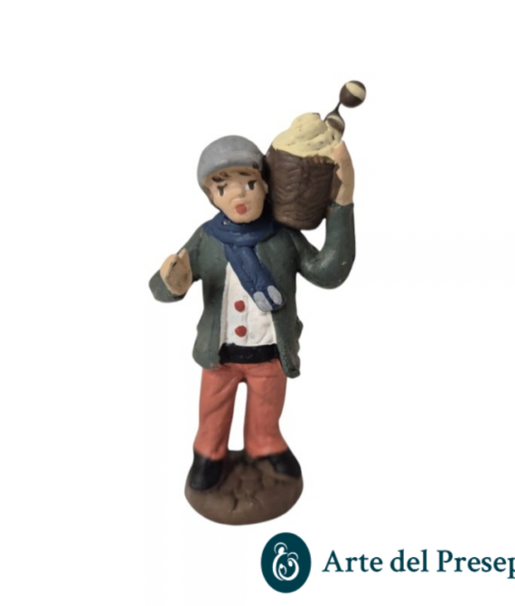 Uomo con cesto in spalla in Terracotta da 7cm 259/26