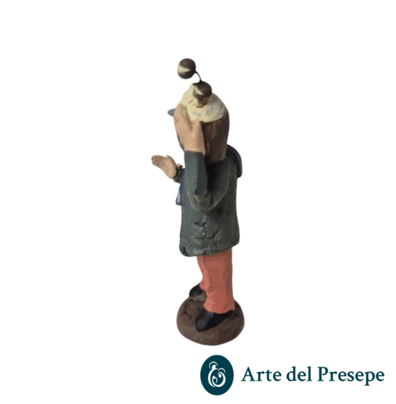 Uomo con cesto in spalla in Terracotta da 7cm 259/26 - immagine 2