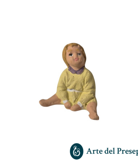 Bimbo seduto a terra in Terracotta per pastori trai 7 e i 10cm 265/26