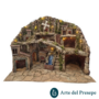 Presepe per pastori da 10/8/6 cm con Cascata-Forno-Mulino e Luci E/026