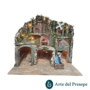 Presepe per pastori da 10/8/6 cm con Cascata-Forno-Mulino e luci A/026