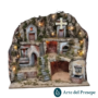Presepe per pastori da 10/8/6 cm con Mulino-Fontana-Forno e luci A/1326